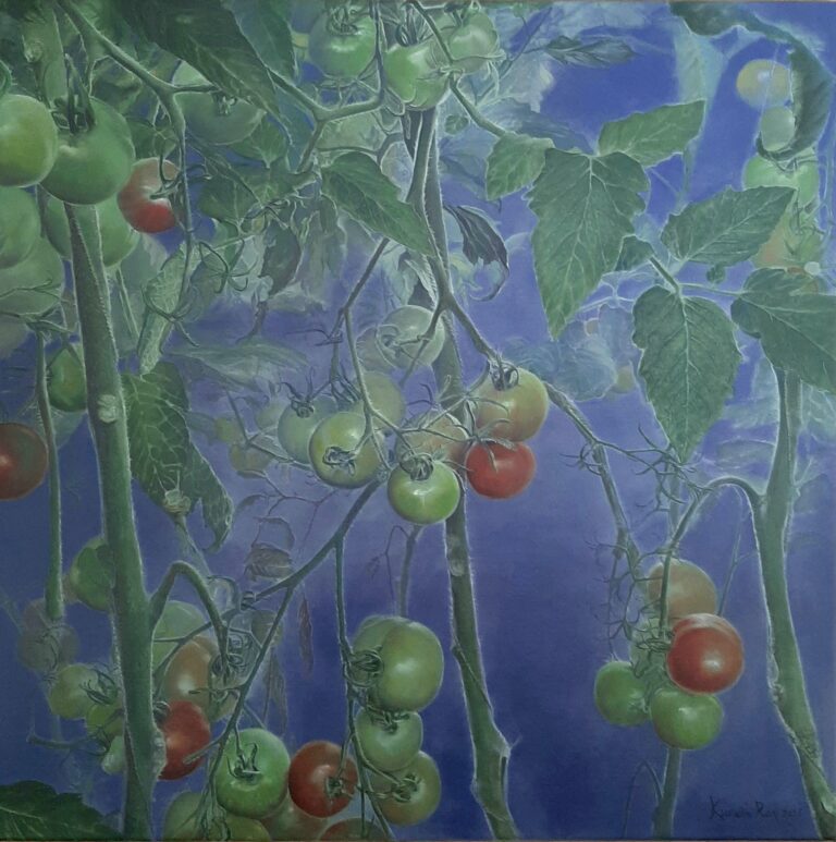 Kornelis Ram Schilderij Tomatenplanten in de kas